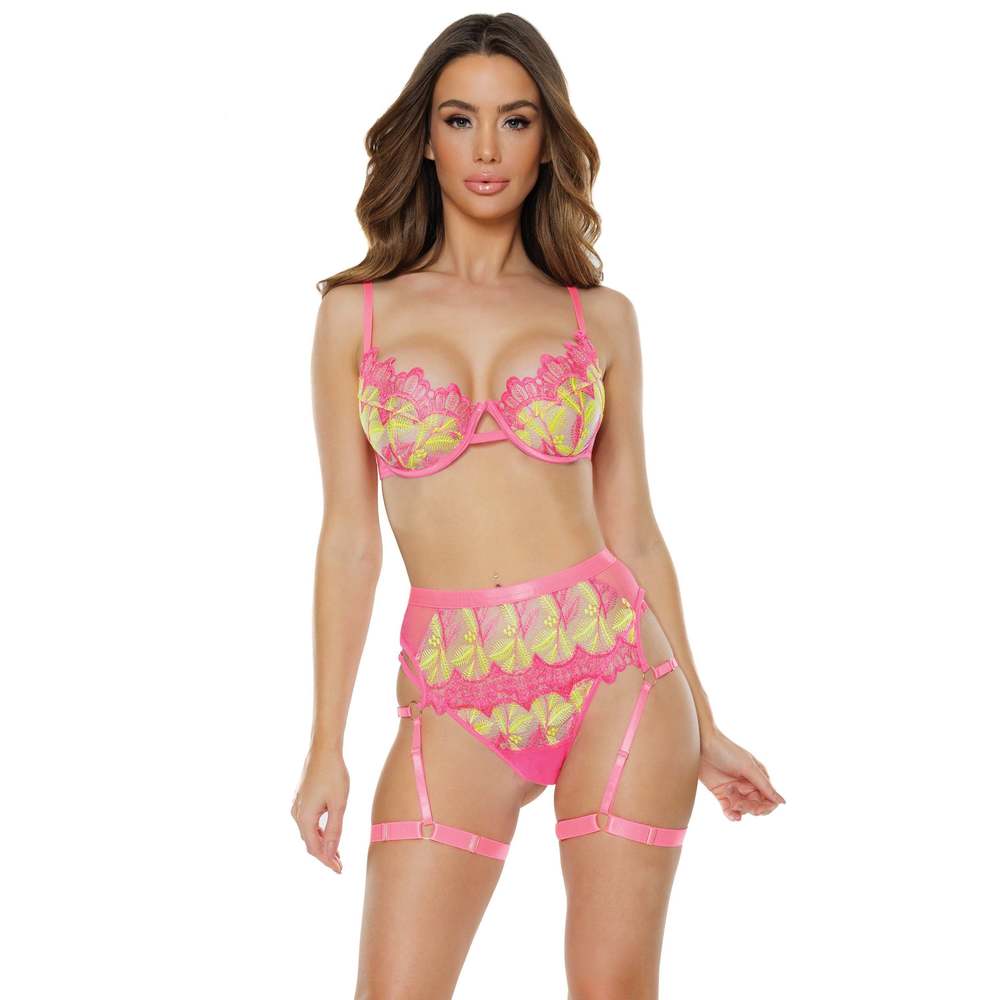 Coquette -  Bra Garter Belt & Thong set